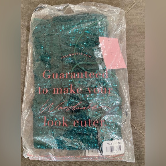 Hello Molly Teal Sequin Wedding Dress - Picture 8 of 8